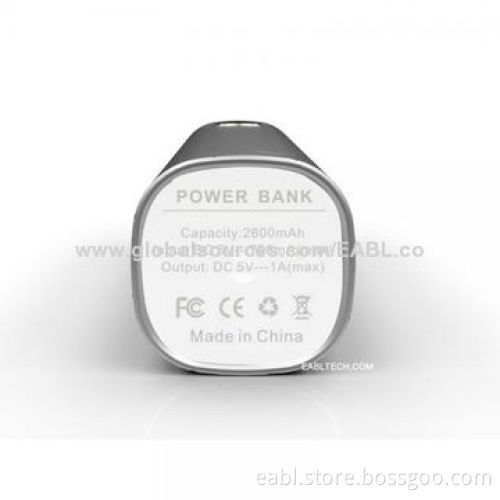 2,600mAh Power Bank, Compact, Aluminum Alloy Housing, Lithium Battery